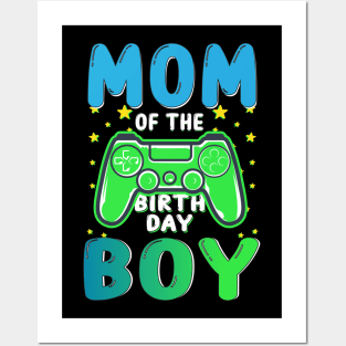 funny mom of the birthday boy matching video gamer party Posters and Art